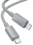 Hoco X107 andmeedastus- ja laadimiskaabel | USB-C kuni USB-C | PD, QC 3.0 | 60W | 1m | hall