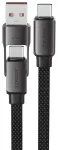 Acefast C13-05 2-in-1 andmeedastus- ja laadimiskaabel | USB-C kuni USB-A, USB-C | 15W | 0.2m | must