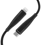 Fusion Fishbone andmeedastus- ja laadimiskaabel | USB-C - Lightning | 15W | 1,5m | must