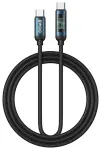 BWOO Braided andmeedastus- ja laadimiskaabel | USB-C kuni USB-C | 60W | LED-ekraaniga | 1m