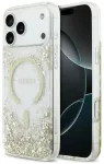 Guess Resin Bottom Glitter telefoni &uuml;mbris MagSafe toega iPhone 18 Pro Max | iPhone 17 Pro Max kuldne