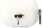Karl Lagerfeld KLAPRUNIKH AirPods Pro cover biały|white Silicone Karl Head 3D