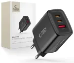 Tech-Protect NCA65W-GAN reisilaadija | 65W | PD, QC, GaN | USB-C, USB-A | must