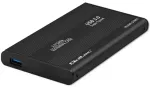 Qoltec alumiiniumist v&auml;lise k&otilde;vaketta korpus HDD SSD 2.5'' SATA3 | USB 3.0 | Must