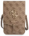 Guess PU 4G Metal Logo Phone Bag Brown