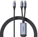 Joyroom Speedy Series SA21-1T2 andmeedastus- ja laadimiskaabel | USB-C kuni USB-C | 100W | 1.5m | must