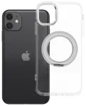 Frame Circle Stand telefoni &uuml;mbris alusega ja MagSafe toega iPhone 11 l&auml;bipaistev