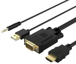 Orico XD-VATH VGA ja mini jack 3.5 mm - HDMI Full HD 60 Hz kaabel USB toitega 5 m - must