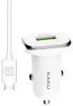 iKAKU KSC-317 Universaalne autolaadija QC 3.0 18W Micro-USB kaabliga, valge
