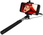 BlueStar iseliimuv teleskoopmonopod mobiiltelefonihoidiku ja kaabliga p&auml;&auml;stikunupuga, must