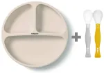 Silikoonist taldrik 1482/04 beige + painduvad lusikad 1066 KINGITUSEKS!
