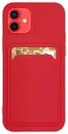 Card Case Silicone Wallet Case with Card Slot Documents for Samsung Galaxy S21 Ultra 5G Red