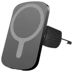 Setty magnetiline auto telefonihoidik ventilatsiooniavale 15W juhtmevaba laadimisega MagSafe &uuml;hilduv must