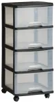 4 sahtliga sahtlis&uuml;steem 20L Drawer System 37x39x80,5cm must/l&auml;bipaistev