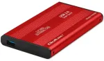 Qoltec alumiiniumist v&auml;lise k&otilde;vaketta korpus HDD SSD 2.5'' SATA3 | USB 3.0 | Punane