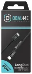 OBAL:ME LongRun andmeedastus- ja laadimiskaabel | USB-C kuni USB-C | 60W | 2m | must