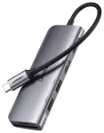 Ugreen CM195 6-in-1 adapter USB-C kuni 2x USB 3.0 | HDMI | USB-C | SD | microSD (TF) | 100W | hall