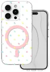Bubble Dots Mag telefoni &uuml;mbris MagSafe toega iPhone 15 Pro valge
