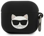KLACA3SILCHBK Karl Lagerfeld Choupette Head silikoon&uuml;mbris Apple Airpods 3 k&otilde;rvaklappidele must