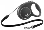 Rullrihm koertele - Trixie Flexi BLACK DESIGN, cord leash, S: 5 m (12 kg)