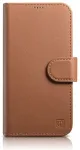 iCarer Wallet Case 2in1 naha ja RFID-kaitsega klapp-telefonikaas iPhone 14 Pro jaoks, pruun (WMI14220726-BN)