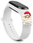 Fusion Accessories Xmas Santa nutikella rihm Xiaomi Mi Band 3/4 jaoks | silikoonist | valge