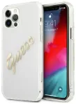 Guess GUHCP12MKTRSVGO iPhone 12 | 12 Pro 6.1" l&auml;bipaistev k&otilde;vakaaneline &uuml;mbris Vintage Script Gold