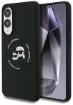 Case Karl Lagerfeld Silicone Double Heads And Circle MagSafe for Samsung Galaxy S25 Edge black