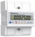 Qoltec Three-phase electronic meter with reset | DIN rail energy consumption meter | 400V | 100A | LCD | LED | 4P