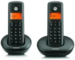 Set of Motorola E202 cordless landline phones 2 pcs. black