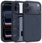 Liavec Cloudy telefoni &uuml;mbris metall-kaamera raamiga telefonile iPhone 17 Pro Max tumesinine
