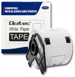 Qoltec Tape for BROTHER DK-11202 | 62mm x 100mm | 300 labels | White/Black print | Roll with holder