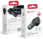 Forcell F-Energy Carbon CC50-1A1C autolaadija | 38W | PD, QC | USB-C, USB-A | must