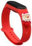 Fusion Accessories Xmas Santa 2 nutikella rihm Xiaomi Mi Band 3/4 jaoks | silikoonist | punane