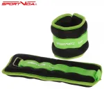 SportVida Ergo Fit K&auml;e- ja jalaraskused 2 * 0.5 kg reguleeritava takjakinnisega, rohelised
