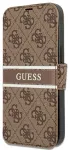 Guess GUBKP13L4GDBR 4G Printed Stripe raamatut&uuml;&uuml;pi telefoni &uuml;mbris iPhone 13 Pro pruun
