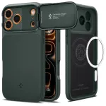 Spigen Optik Armor Mag telefoni &uuml;mbris MagSafe toega iPhone 17 Pro roheline
