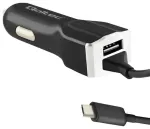 Qoltec autolaadija | 17W | USB-A | Micro USB kaabliga komplektis