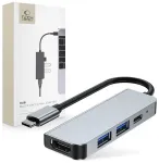 Tech-Protect V2 4-in-1 USB-jaotur | USB-C kuni USB 3.0, USB 2.0, USB-C, HDMI | hall