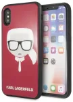 Karl Lagerfeld KLHCPXDLHRE iPhone X|Xs punane|red Iconic Glitter Karl`s Head