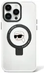Originaalne &uuml;mbris KARL LAGERFELD Ring Stand Karl Head MagSafe KLHMP15XHMRSKHH iPhone 15 Pro Max Valge