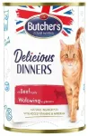 Canned cat food - Butchers CAT Delicious Dinners with beef chunks in Jelly 400g