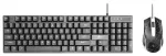 ART komplekt juhtmega klaviatuur USB A QWERTY valgustusega + juhtmega hiir USB A valgustusega AK-50, must