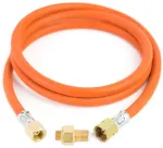 Reduktsioon&uuml;hendus matkagaasiballoonile G 3/8" L - 7/16" voolik 1.5 m