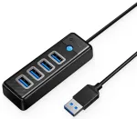 Orico PW4U-U3 USB-jaotur | USB-A kuni 4x USB 3.0 | must