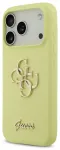 Guess Liquid Silicone 4G Metal Logo &uuml;mbris iPhone 17 Pro jaoks, kollane