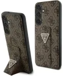 Guess GUHCS24SPGS4TDW S24 S921 brązowy|brown hardcase Grip Stand 4G Triangle Strass
