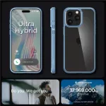 Spigen Crystal Hybrid telefoni &uuml;mbris iPhone 15 Pro Max l&auml;bipaistev sinine