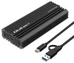 Qoltec NV2270 korpus M.2 SSD ketta jaoks | SATA | NVMe | USB-C | 2TB