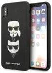 Karl Lagerfeld KLHCPXSAKICKCBK iPhone X|XS must hardcase Saffiano Karl&Choupette Head